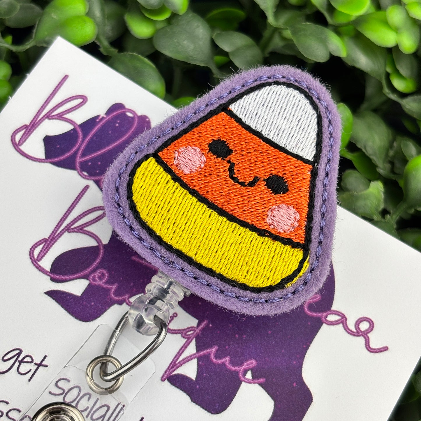 Candy Corn Felt Badge Reel