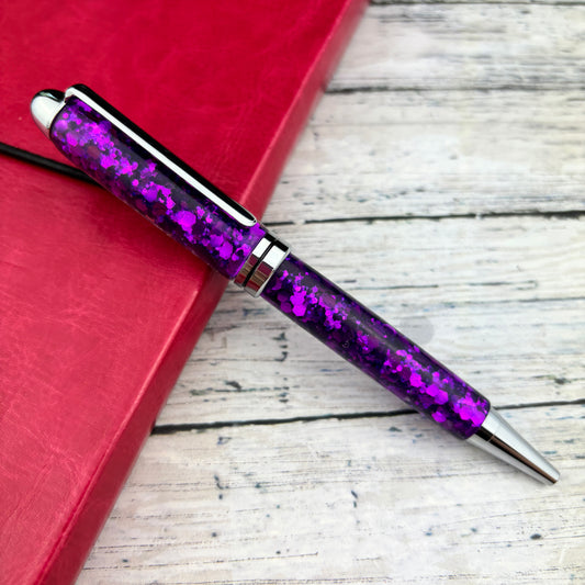 Purple Chunky Glitter Ballpoint Pen - Personalization Optional