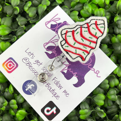 Christmas Cake Feltie Badge Reel