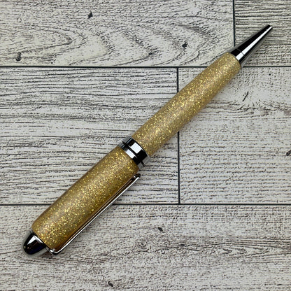 Champagne White Glitter Refillable Ballpoint Pen