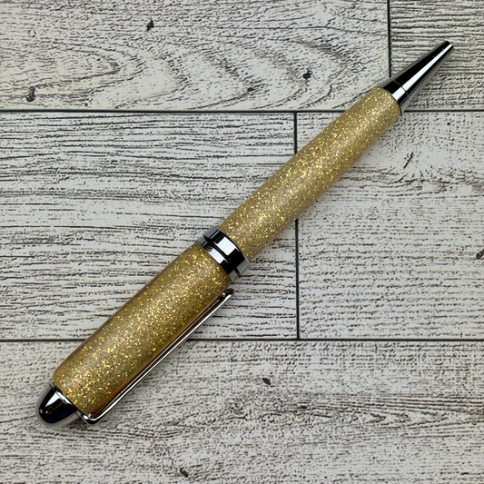 Champagne White Glitter Refillable Ballpoint Pen