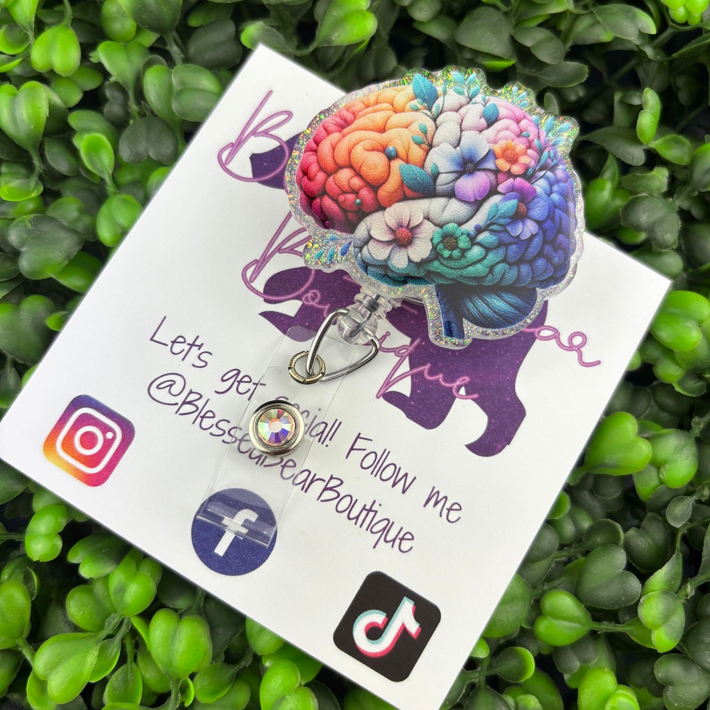 Floral Brain Badge Reel