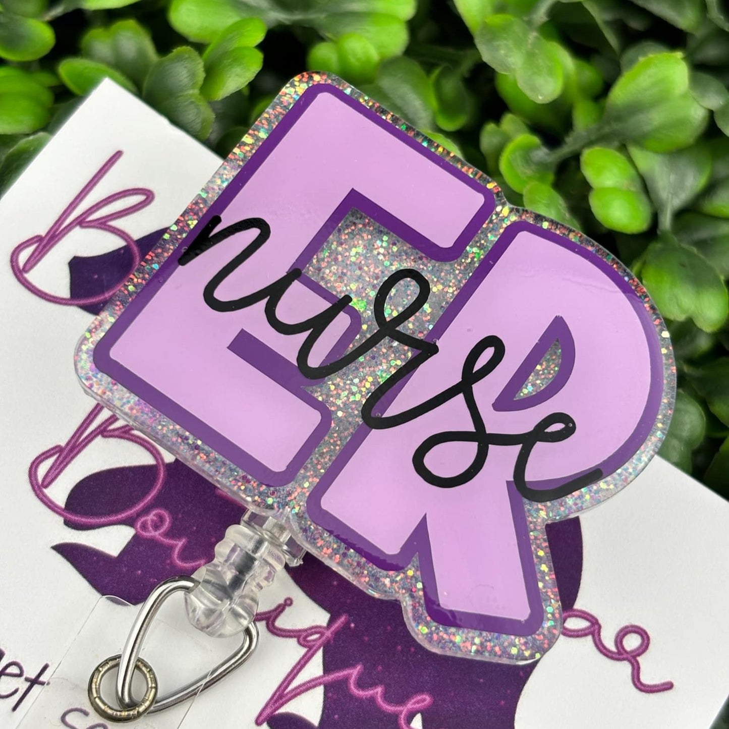 Personalized Purple ER Badge Reel