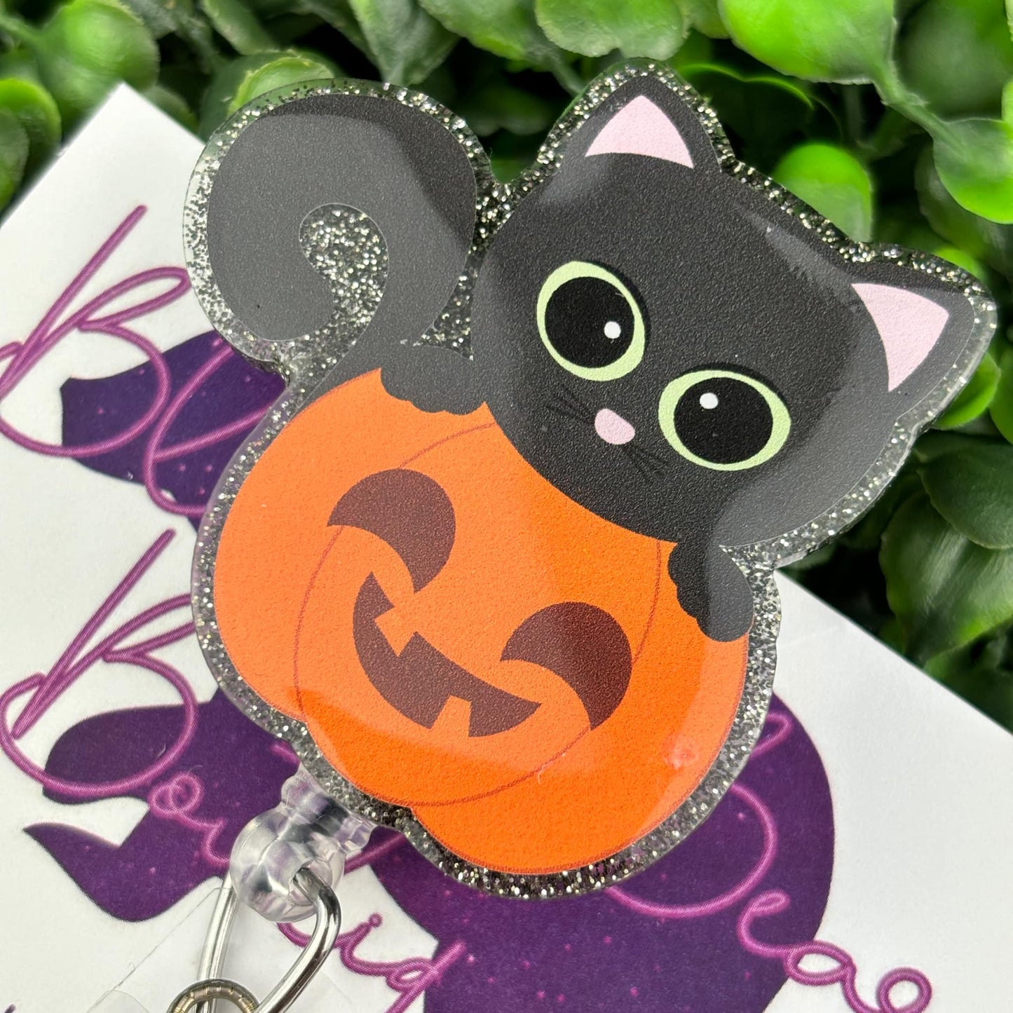 Pumpkin Kitty Badge Reel