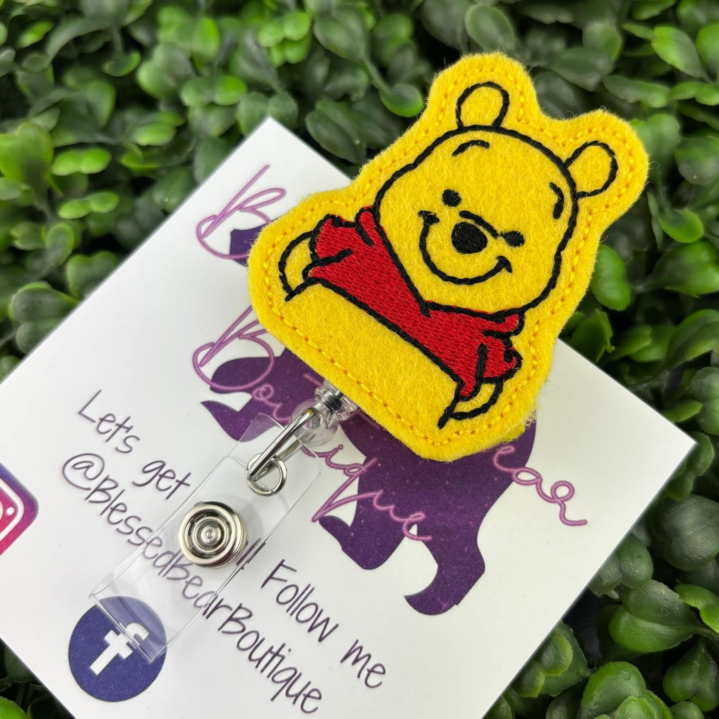 Honey Bear Felt Badge Reel