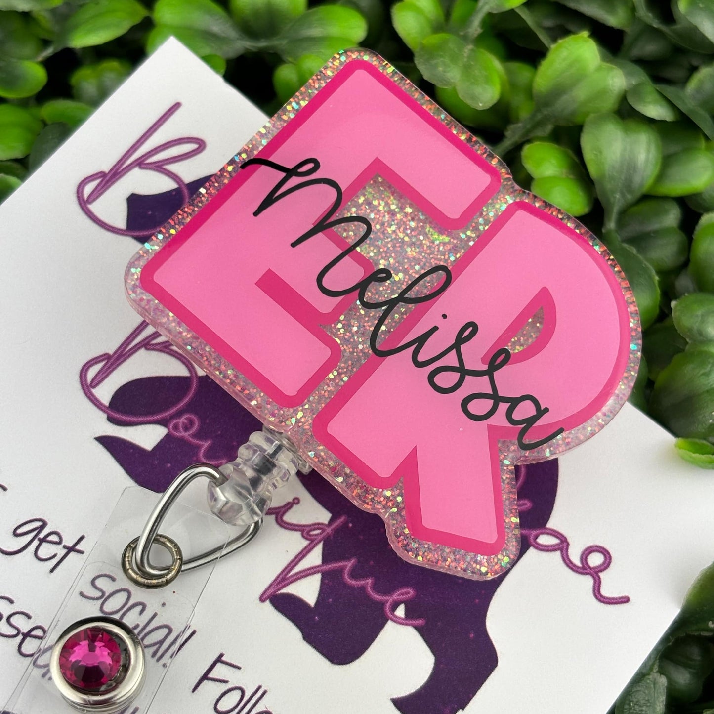 Personalized Pink ER Badge Reel