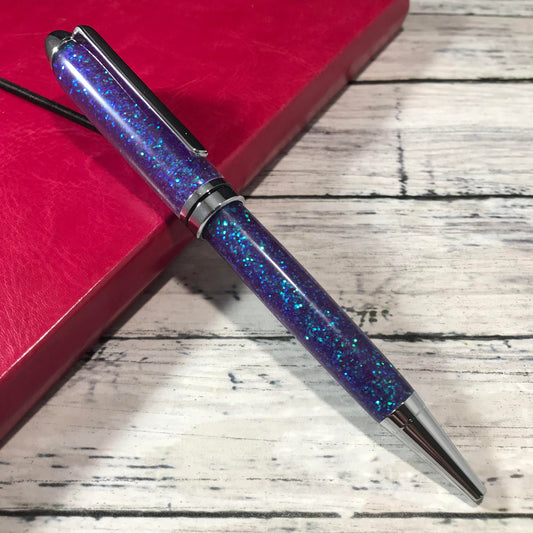 Refillable Purple Color Shifting Glitter Ballpoint Pen - Blessed Bear Boutique