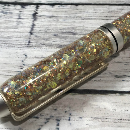 Golden Opal Glitter Refillable Ballpoint Pen - Blessed Bear Boutique