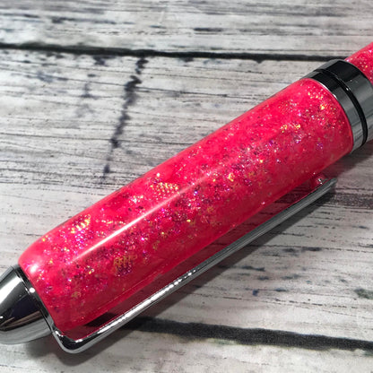 Opalescent Bright Pink Glitter Refillable Ballpoint Pen - Blessed Bear Boutique