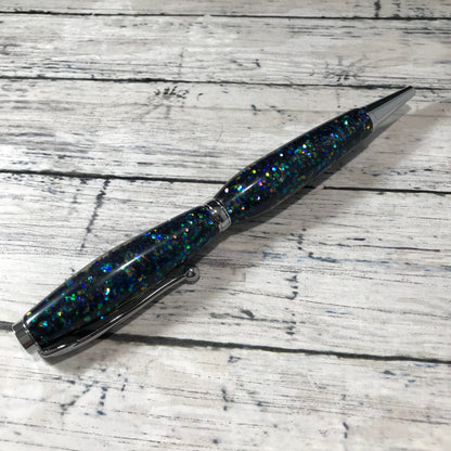Blue Color Shifting Glitter Mix Refillable Ballpoint Pen - Blessed Bear Boutique