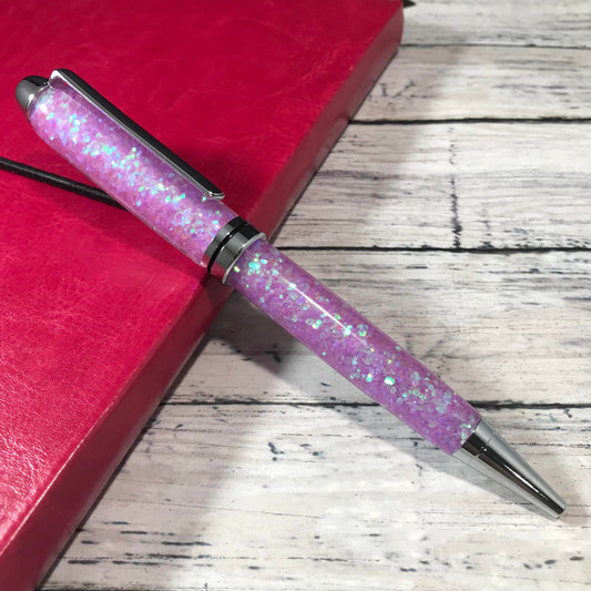Purple Opal Glitter Refillable Ballpoint Pen - Blessed Bear Boutique
