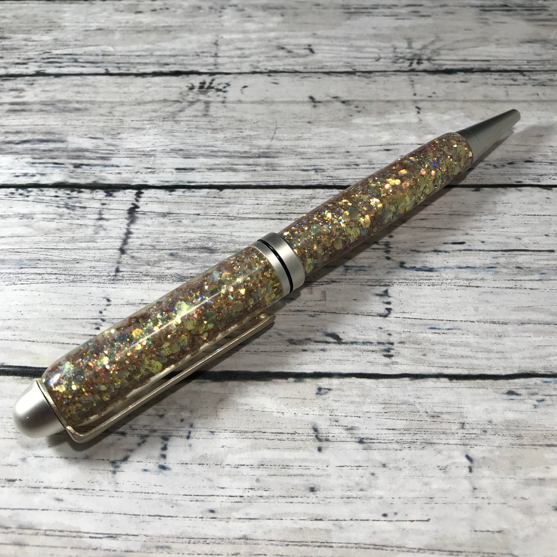 Golden Opal Glitter Refillable Ballpoint Pen - Blessed Bear Boutique