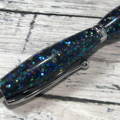 Blue Color Shifting Glitter Mix Refillable Ballpoint Pen - Blessed Bear Boutique