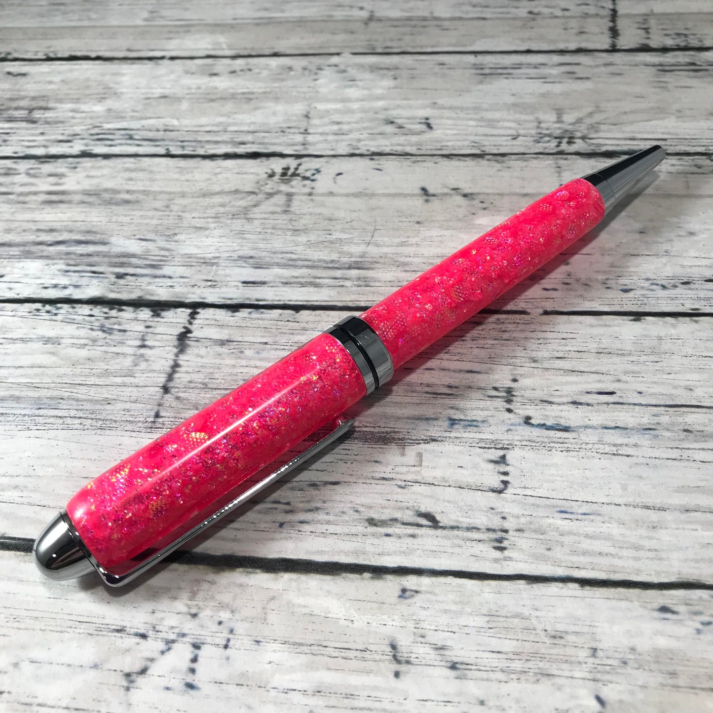 Opalescent Bright Pink Glitter Refillable Ballpoint Pen - Blessed Bear Boutique