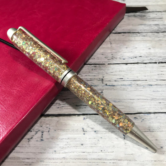 Golden Opal Glitter Refillable Ballpoint Pen - Blessed Bear Boutique