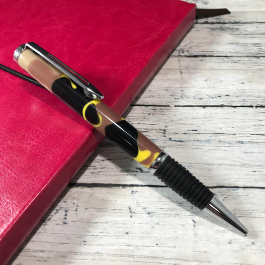 Brown, Tan, Black, and Yellow Swirl Ballpoint Pen - Blessed Bear Boutique