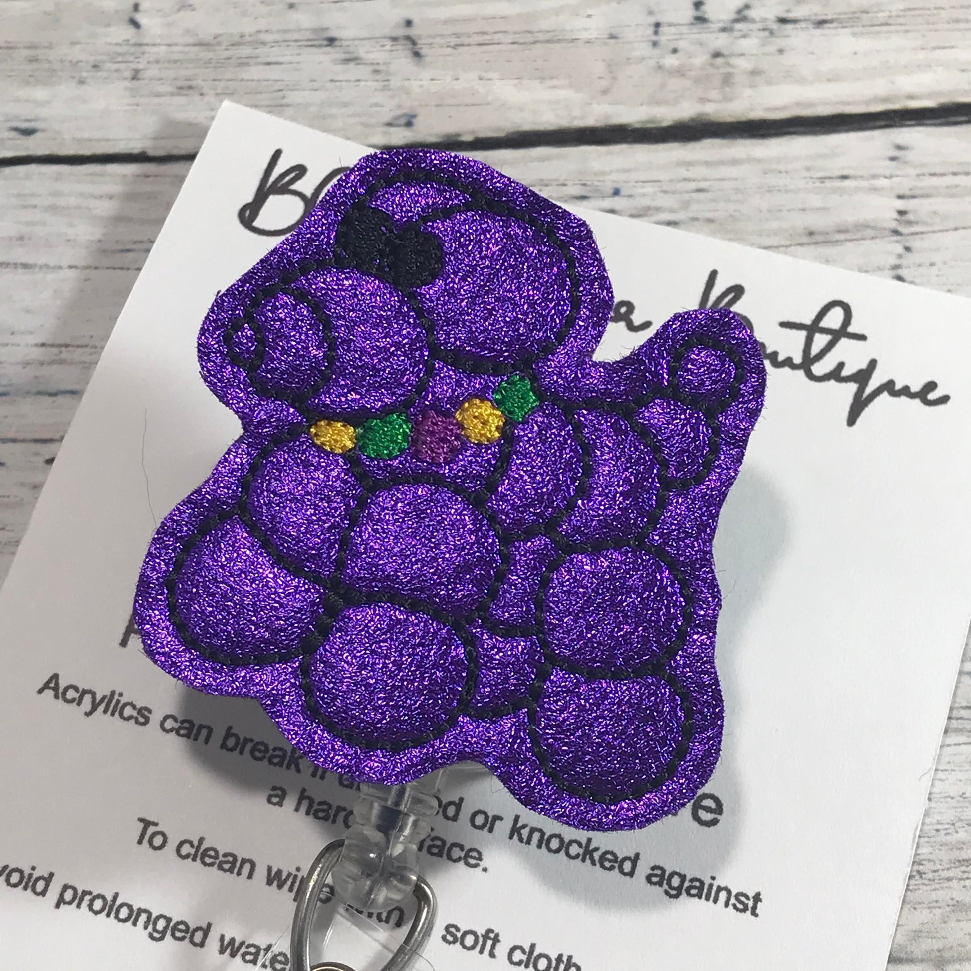 Mardi Gras Bead Dog Badge Reel - Blessed Bear Boutique
