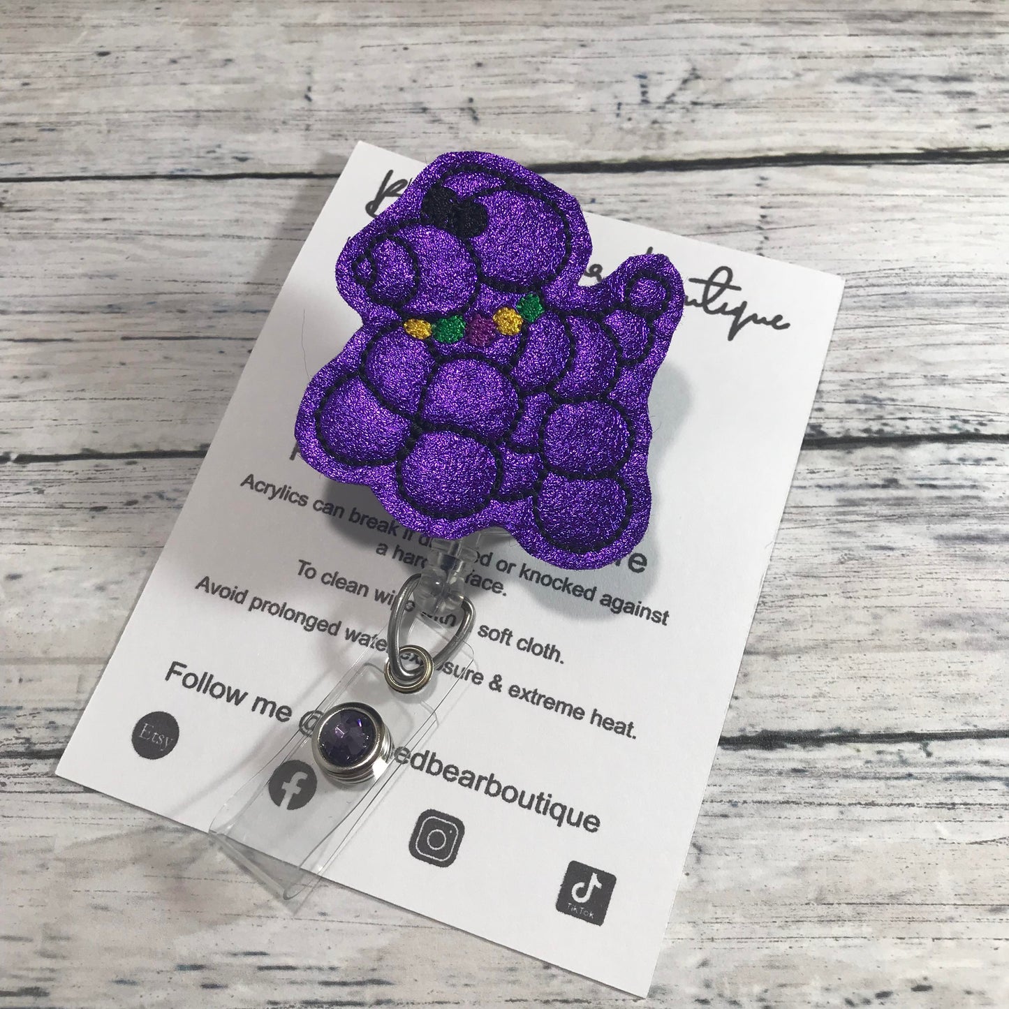 Beaded Dog Mardi Gras Badge Reel