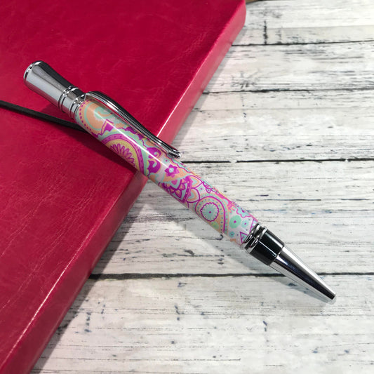 Pink Paisley Pattern Ballpoint Pen - Personalization Optional
