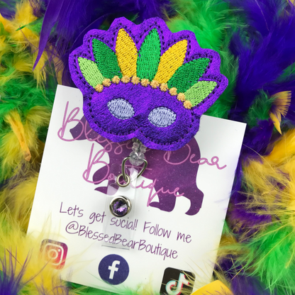 Mardi Gras Mask Badge Reel