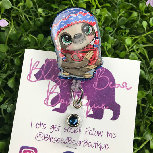 Slothee Coffee Badge Reel