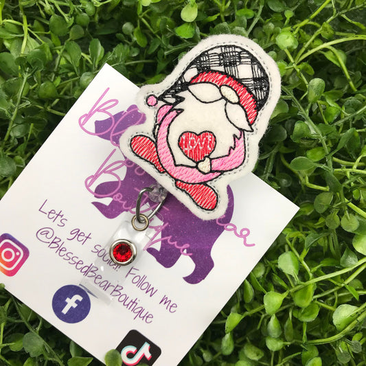 Valentine Gnome Feltie Badge Reel