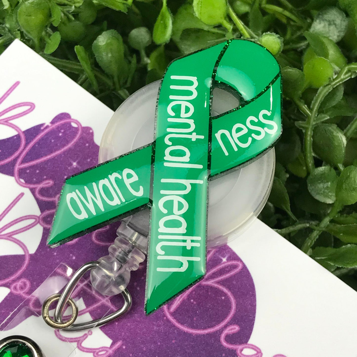 Mental Health Awareness Ribbon Badge Reel