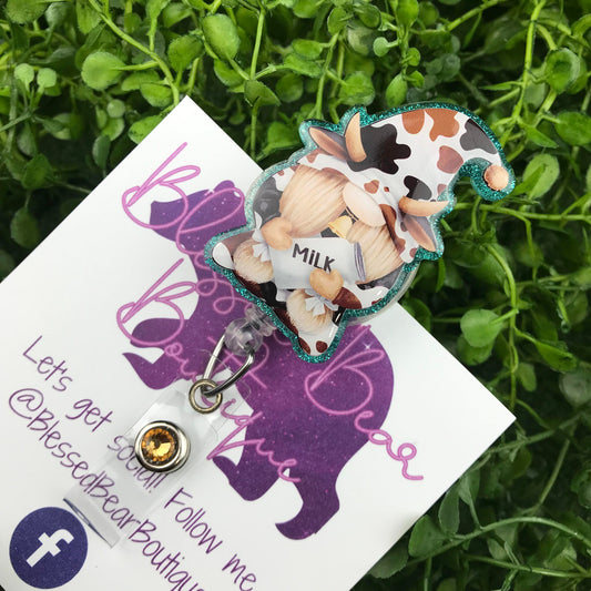 Cow Print Gnome Badge Reel