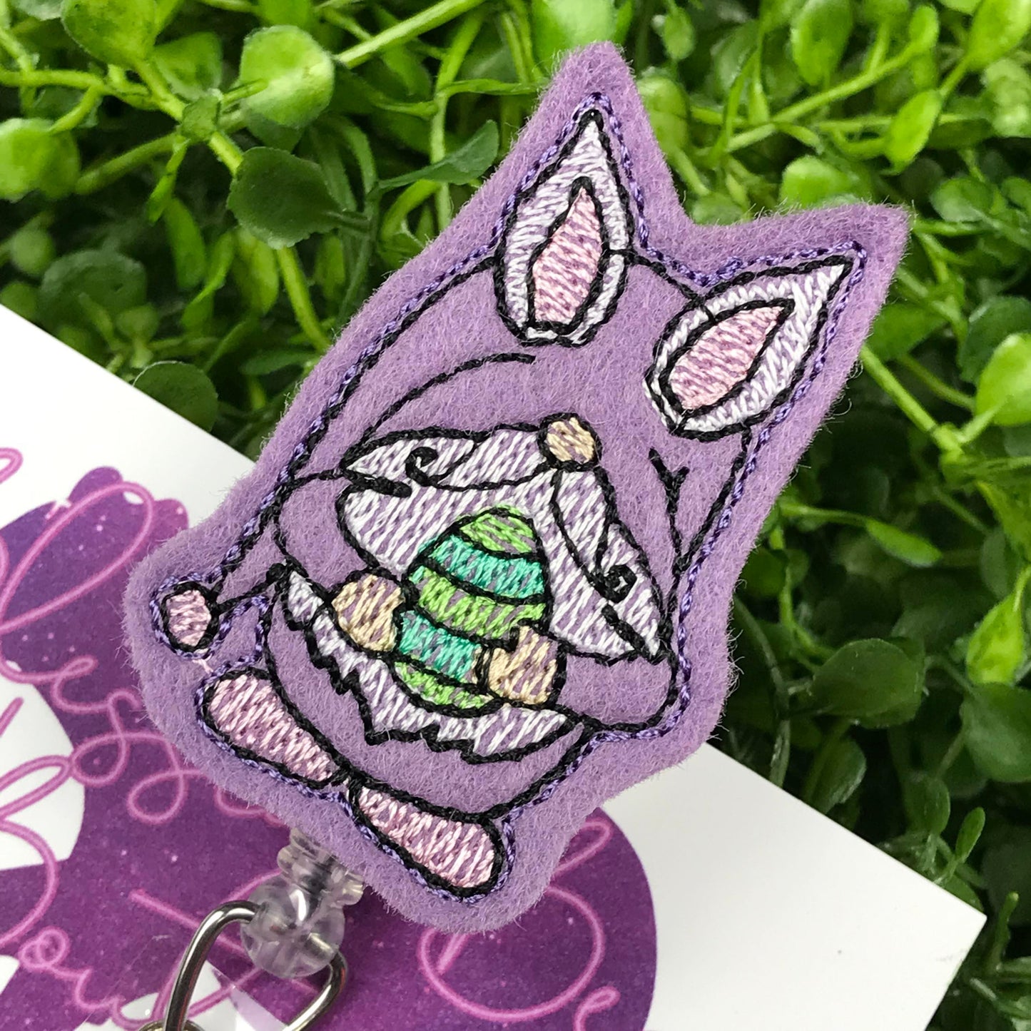 Easter Gnome Felt Badge Reel