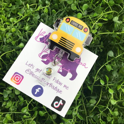 School Bus Badge Reel