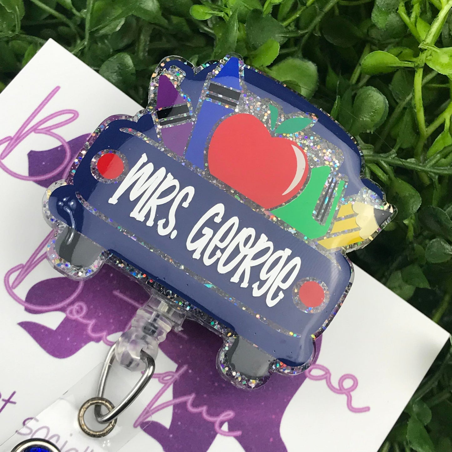 Personalized Teacher Truck Badge Reel