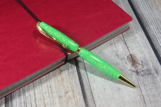 Neon Green Glitter Ballpoint Pen - Blessed Bear Boutique