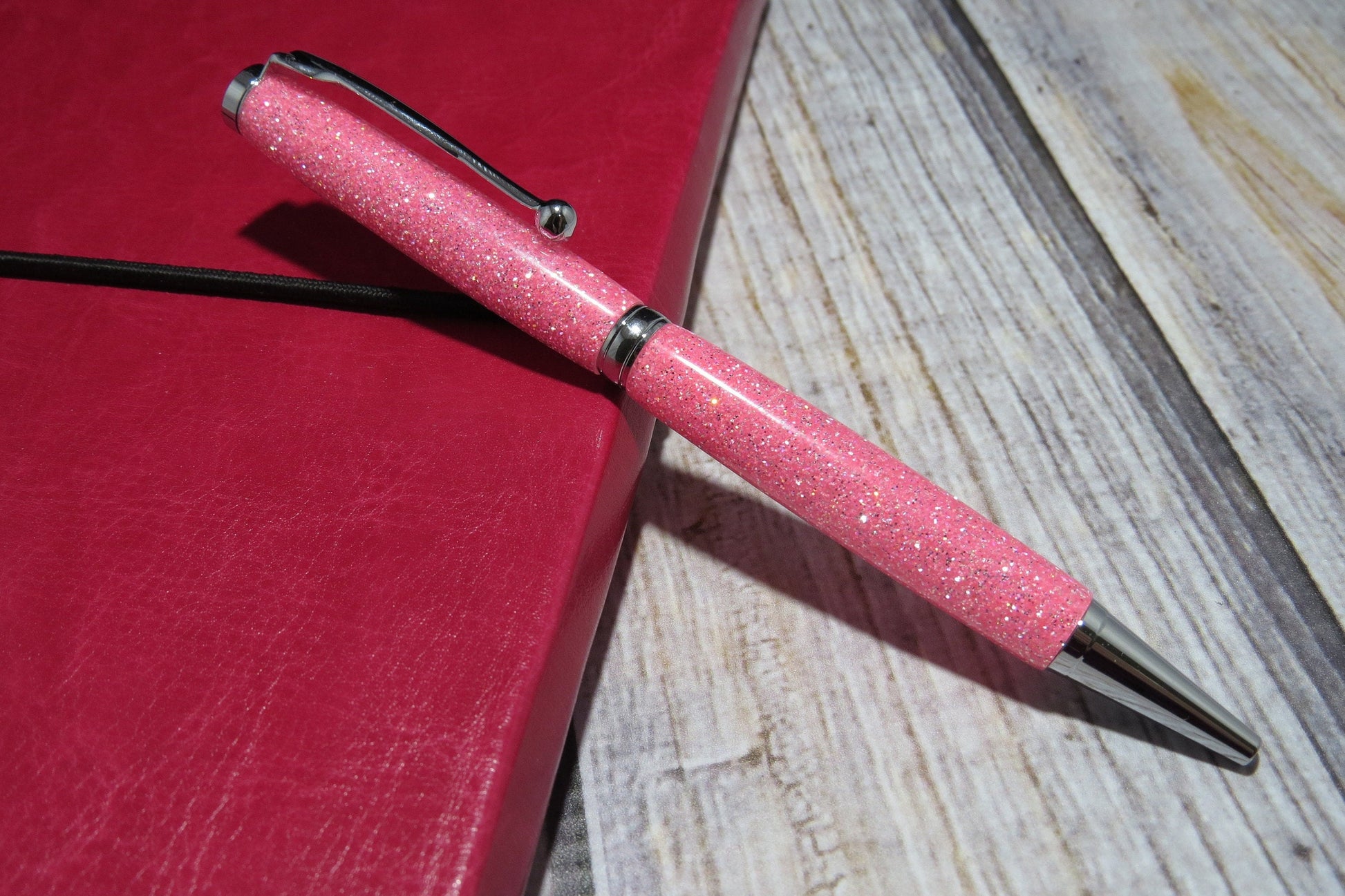 Bright Pink Glitter Ballpoint Pen - Personalization Optional - Blessed Bear Boutique