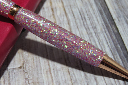 Light Pink Glitter Ballpoint Pen - Personalization Optional - Blessed Bear Boutique