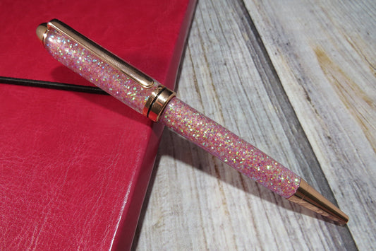 Light Pink Opal Glitter Ballpoint Pen - Blessed Bear Boutique