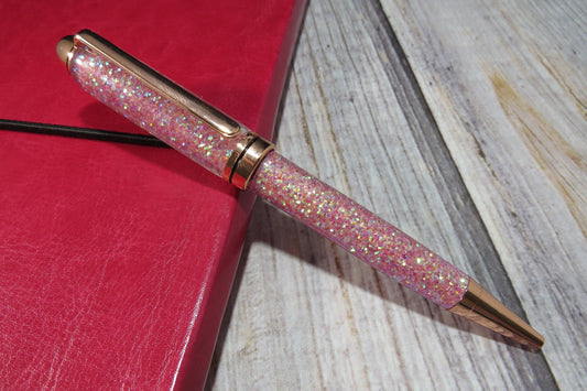 Light Pink Glitter Mix Ballpoint Pen - Personalization Optional - Blessed Bear Boutique