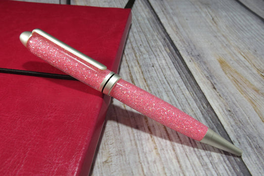 Bright Pink Glitter Ballpoint Pen - Personalization Optional - Blessed Bear Boutique