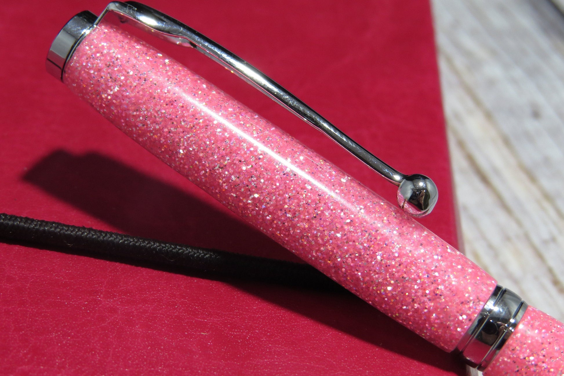 Bright Pink Glitter Ballpoint Pen - Personalization Optional - Blessed Bear Boutique