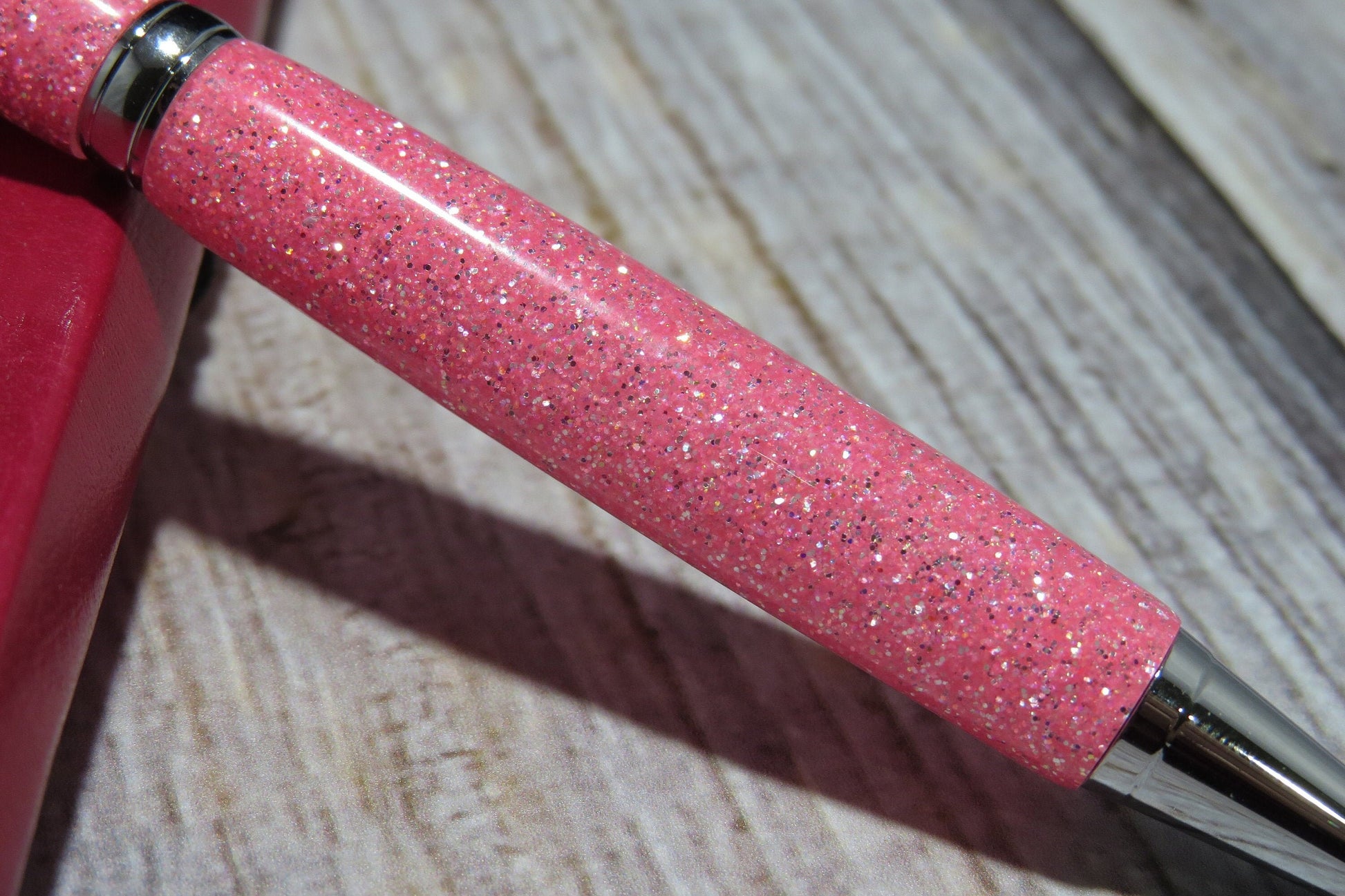 Bright Pink Glitter Ballpoint Pen - Personalization Optional - Blessed Bear Boutique