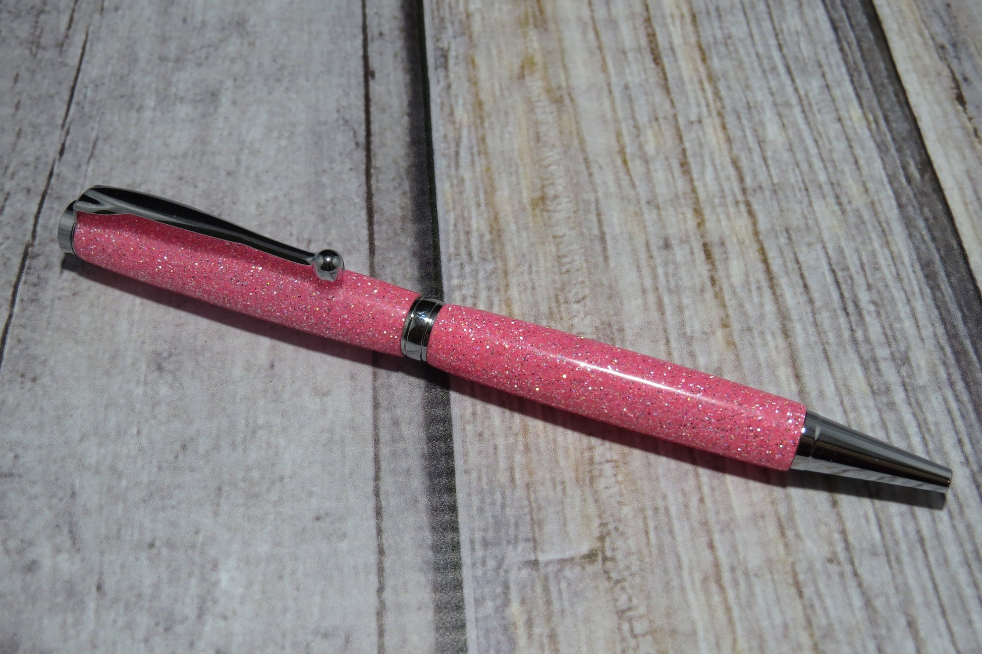 Bright Pink Glitter Ballpoint Pen - Personalization Optional - Blessed Bear Boutique