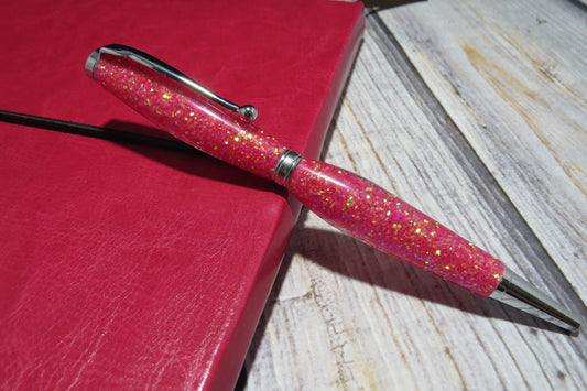 Red and Pink Glitter Ballpoint Pen - Personalization Optional - Blessed Bear Boutique