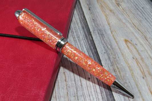 Chunky Coral Glitter Mix Ballpoint Pen - Blessed Bear Boutique