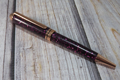 Maroon Glitter Ballpoint Pen - Personalization Optional - Blessed Bear Boutique