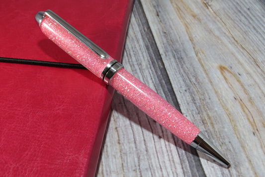 Bright Pink Ballpoint Glitter Pen - Blessed Bear Boutique