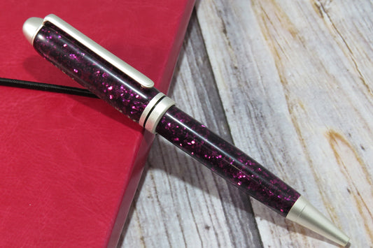 Maroon Glitter Ballpoint Pen - Personalization Optional - Blessed Bear Boutique