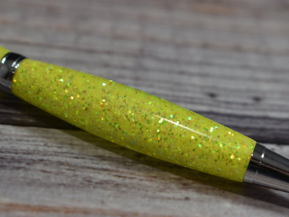 Bright Yellow Glitter Ballpoint Pen - Personalization Optional - Blessed Bear Boutique