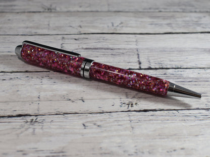 Rose Pink Chunky Glitter Mix Ballpoint Pen - Personalization Optional - Blessed Bear Boutique