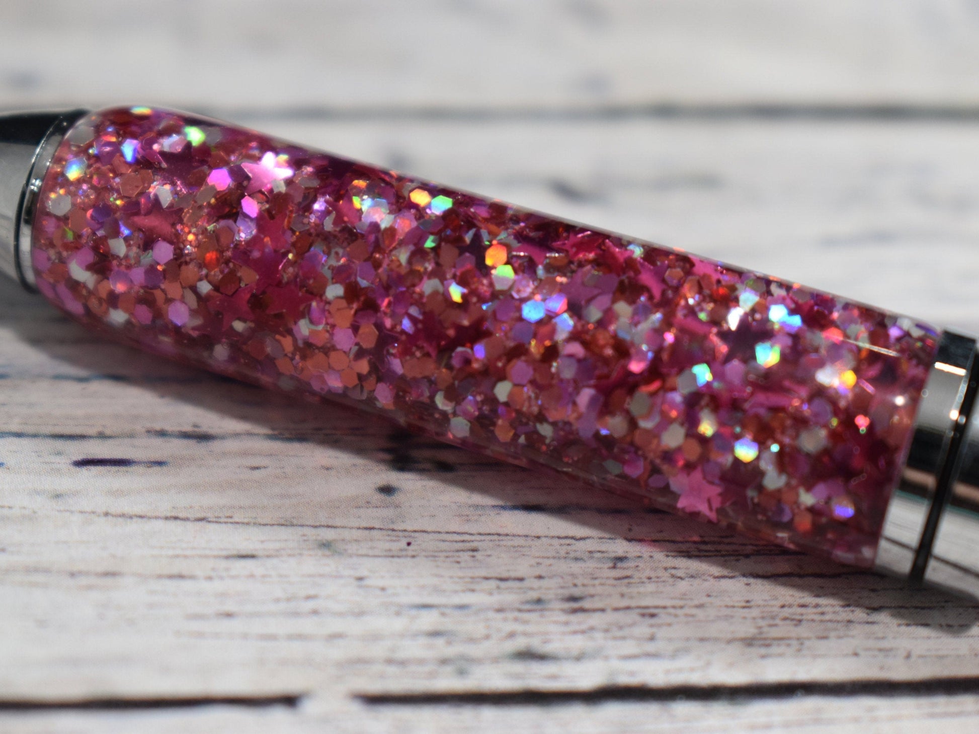 Rose Pink Chunky Glitter Mix Ballpoint Pen - Personalization Optional - Blessed Bear Boutique
