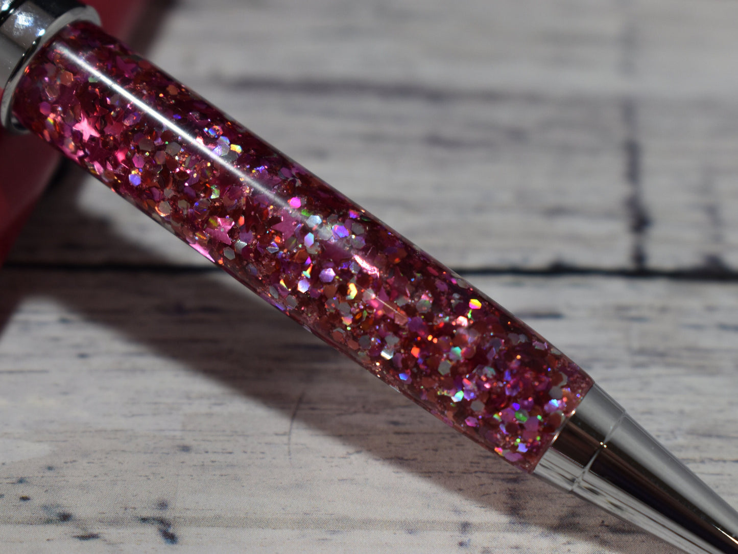 Rose Pink Chunky Glitter Mix Ballpoint Pen - Personalization Optional - Blessed Bear Boutique