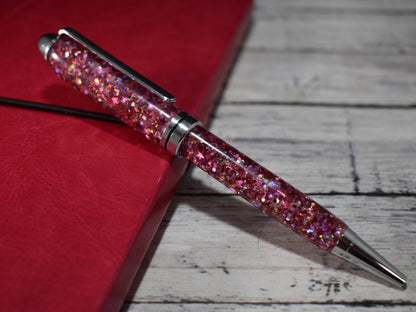 Rose Pink Chunky Glitter Mix Ballpoint Pen - Personalization Optional - Blessed Bear Boutique